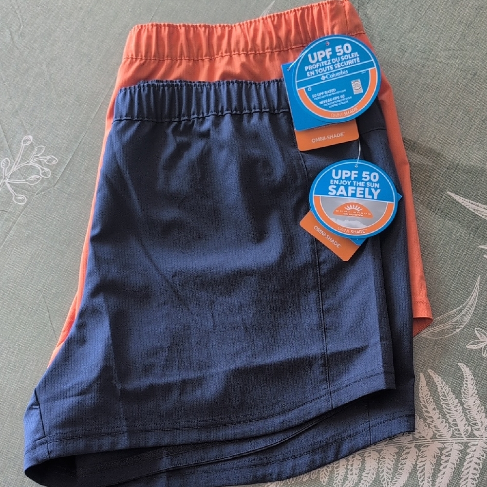 Columbia Navy and Orange Athletic Shorts- 2 Pair Bundle!